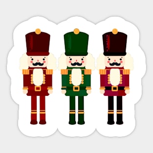 Dark Tones Colorful Trio of Christmas Nutcrackers / Toy Soldiers Sticker